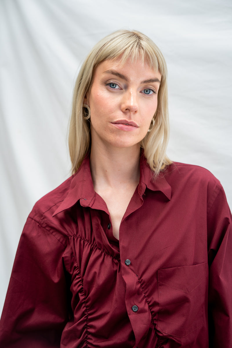 Carissa Wave Shirt Burgundy