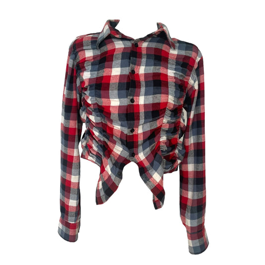 Hugo Ruched-Shirt Long Sleeve Red